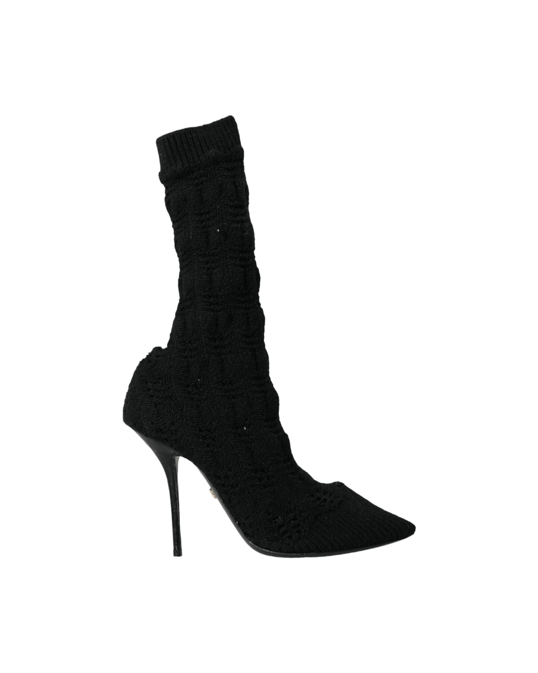 Dolce & Gabbana Black Stiletto Heels Mid Calf Boots Shoes Glam Steals