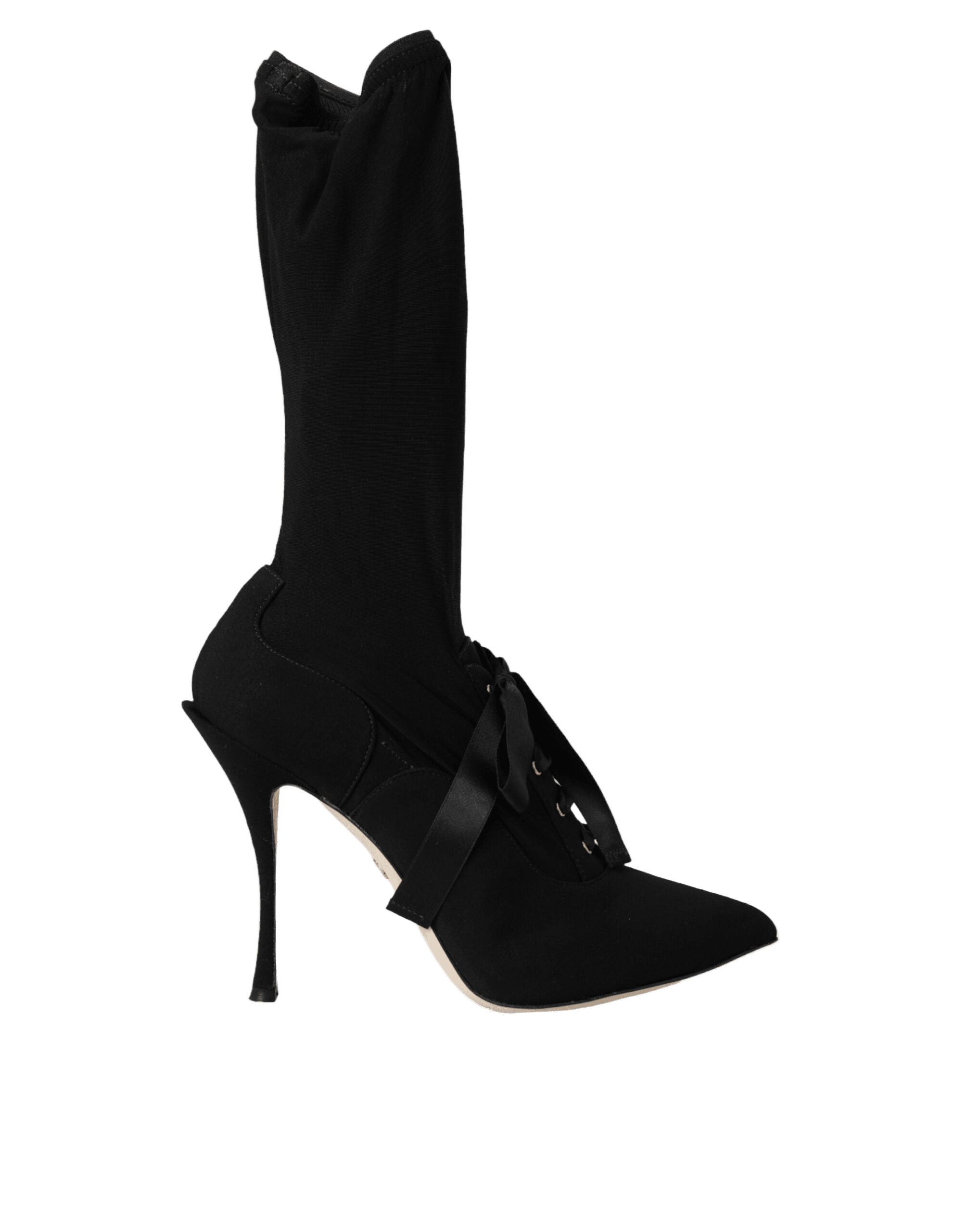 Dolce & Gabbana Black Stiletto Heels Mid Calf Boots Shoes Glam Steals