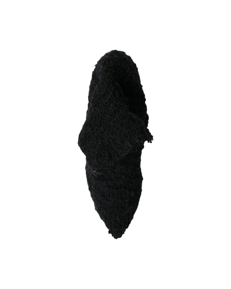 Dolce & Gabbana Black Stiletto Heels Mid Calf Boots Shoes Glam Steals