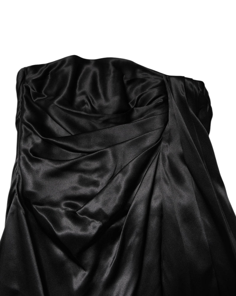 Dolce & Gabbana Black Strapless Sheath A Line Mini Dress Glam Steals