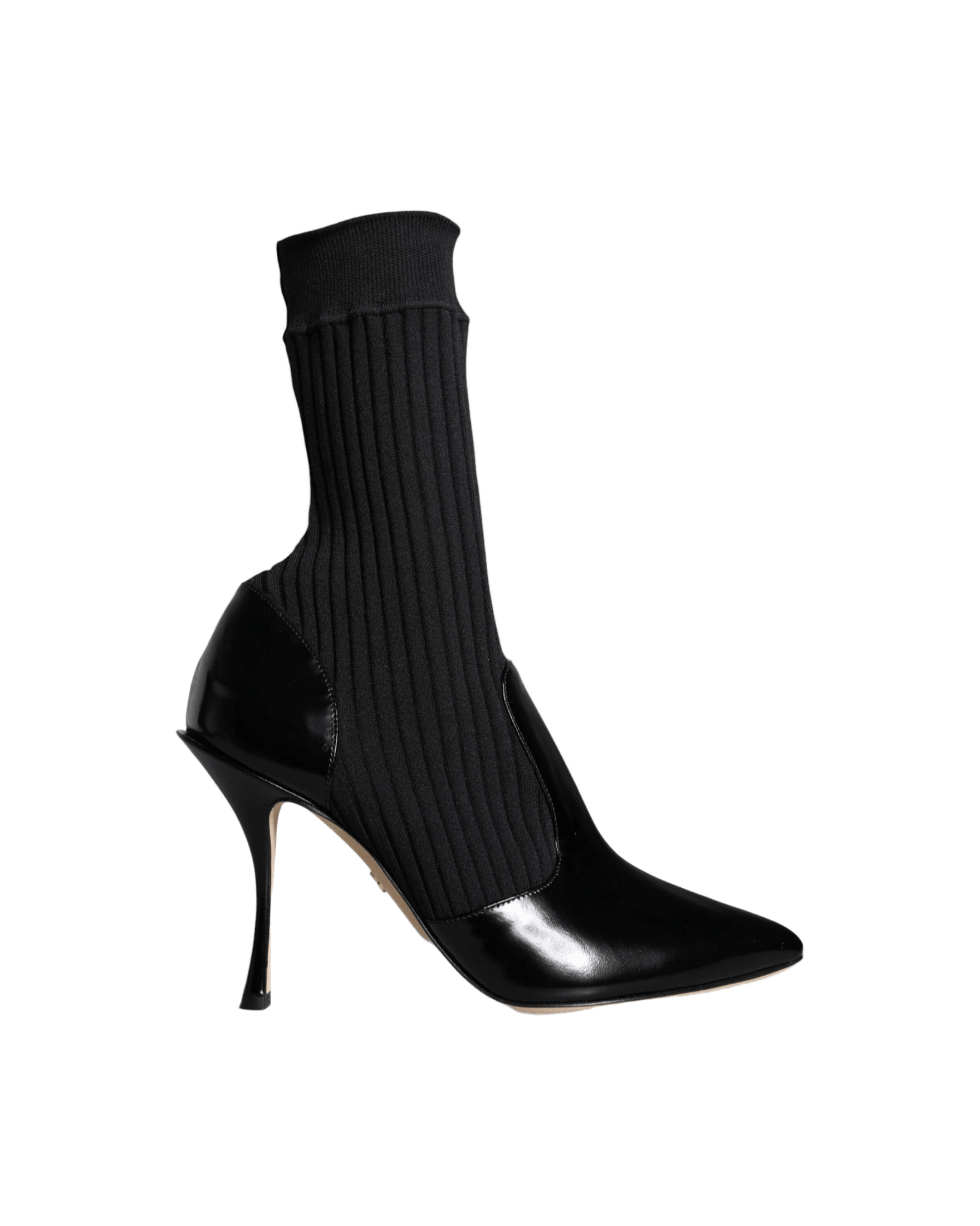 Dolce & Gabbana Black Stretch Stilettos Booties Socks Shoes Glam Steals