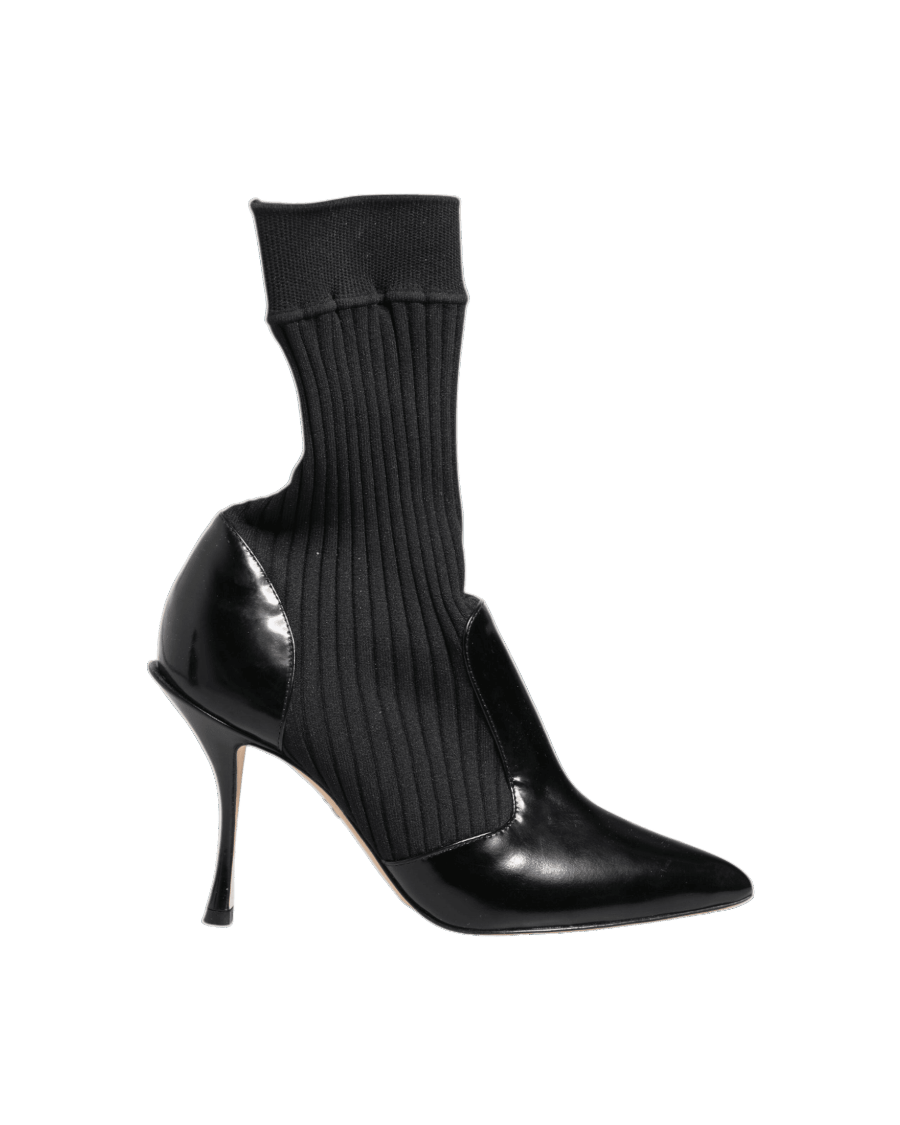 Dolce & Gabbana Black Stretch Stilettos Booties Socks Shoes Glam Steals