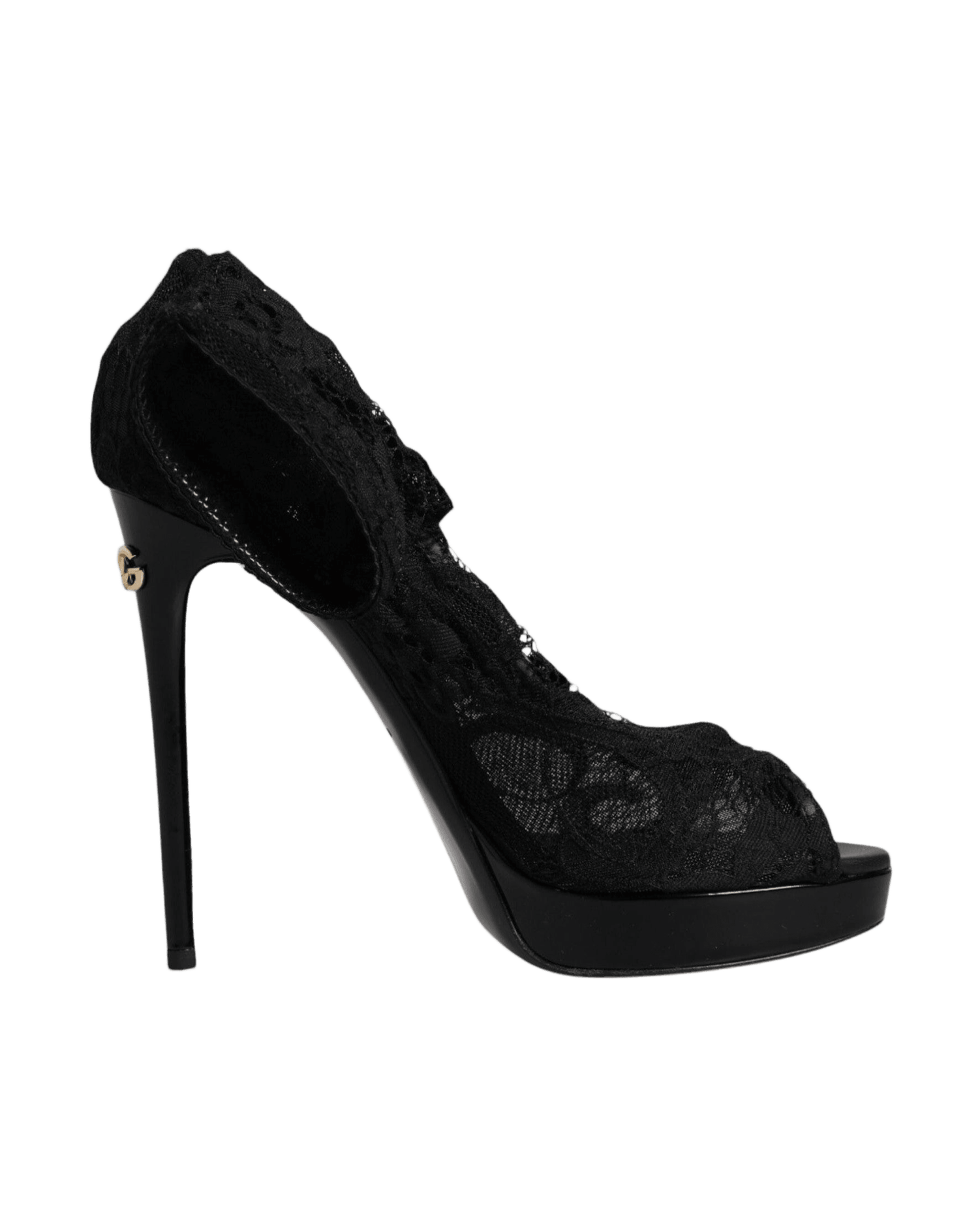 Dolce & Gabbana Black Stretch Taormina Lace Boots Shoes Glam Steals