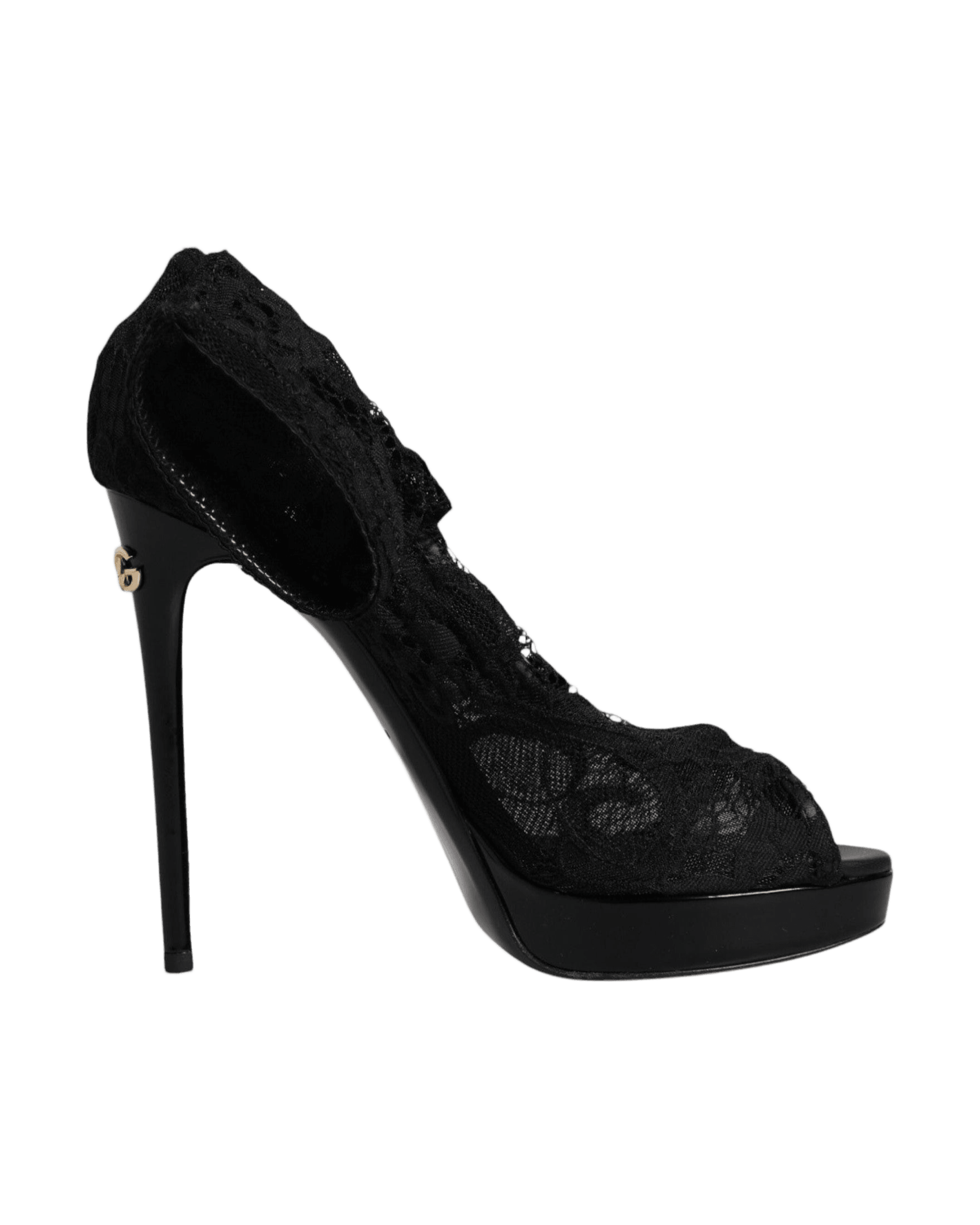 Dolce & Gabbana Black Stretch Taormina Lace Boots Shoes Glam Steals