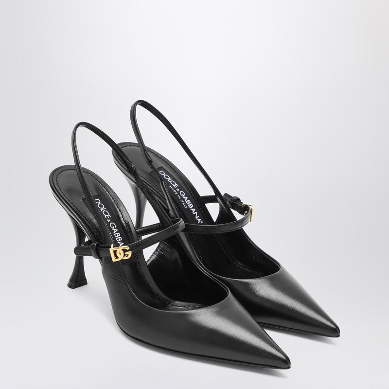 Dolce & Gabbana Black Suede Dolce&gabbana Slingback Glam Steals