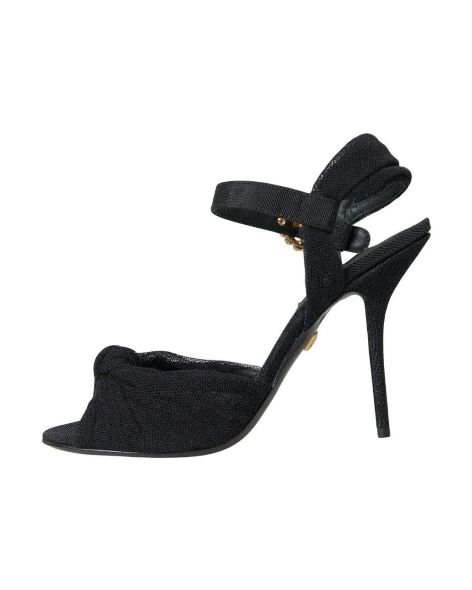 Dolce & Gabbana Black Suede Embellished Heels Sandals Shoes Glam Steals
