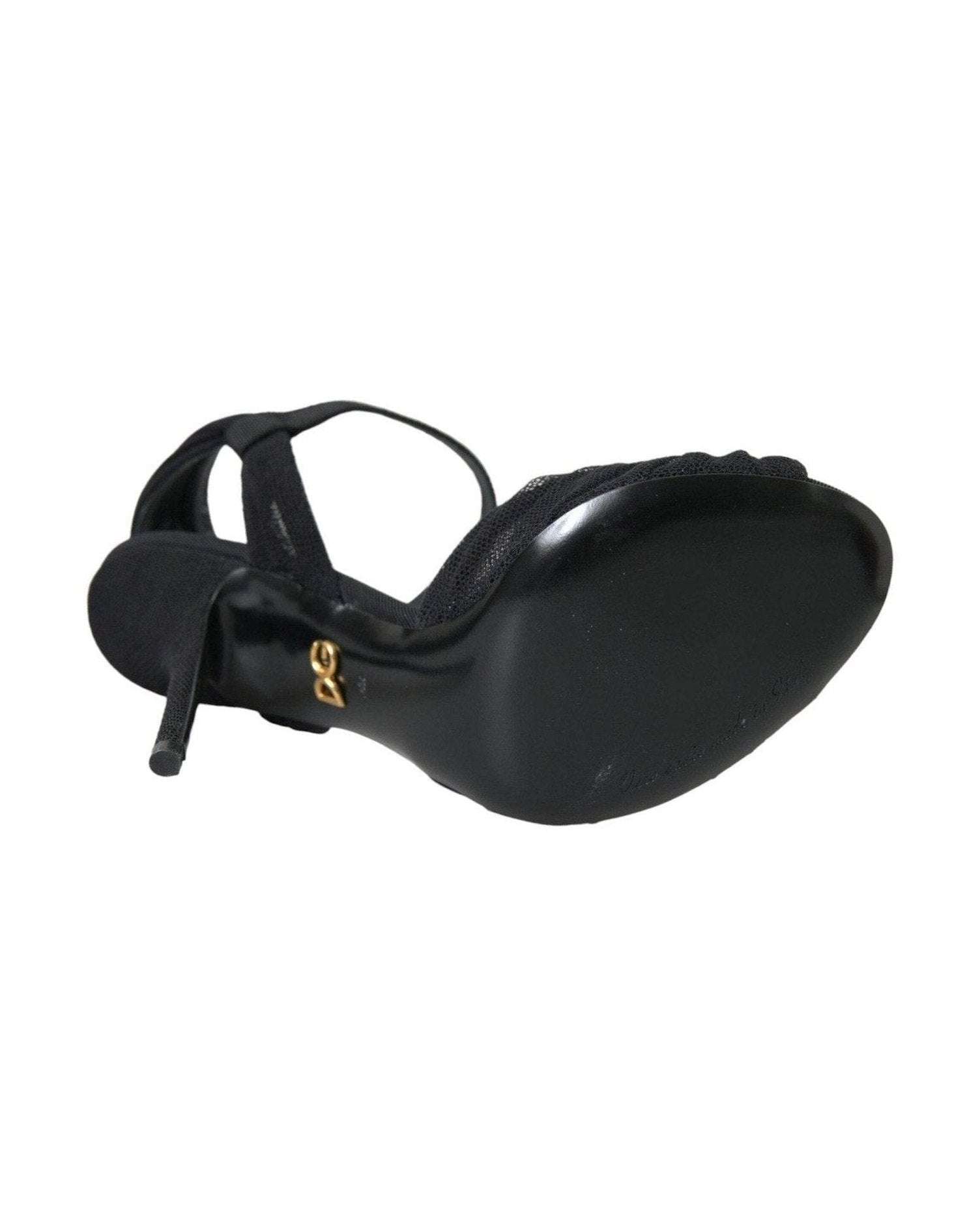 Dolce & Gabbana Black Suede Embellished Heels Sandals Shoes Glam Steals