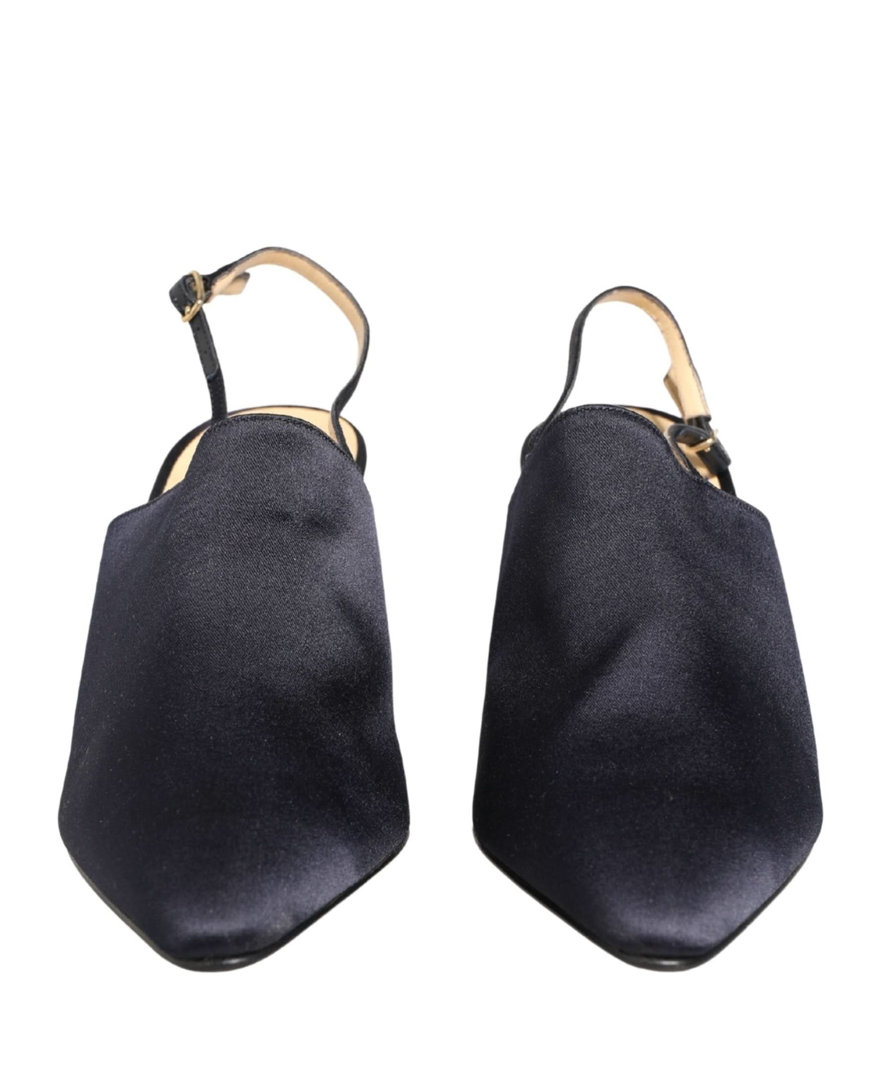 Dolce & Gabbana Black Suede Heels Slingbacks Shoes Glam Steals