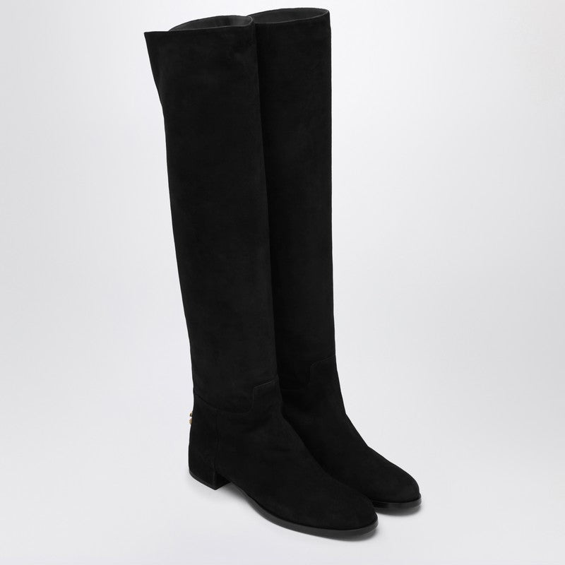 Dolce & Gabbana Black Suede High Boot Glam Steals