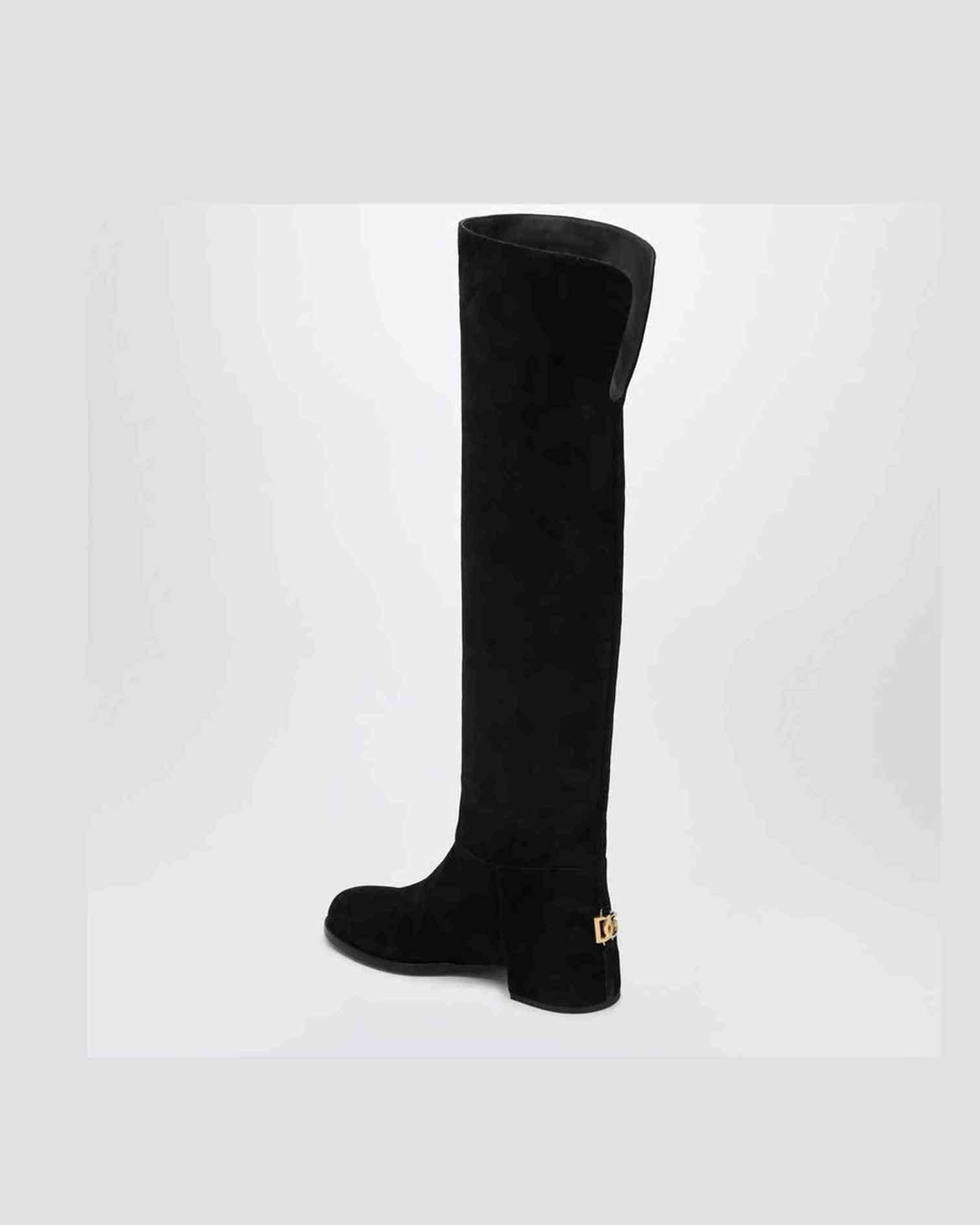 Dolce & Gabbana Black Suede High Boot Glam Steals