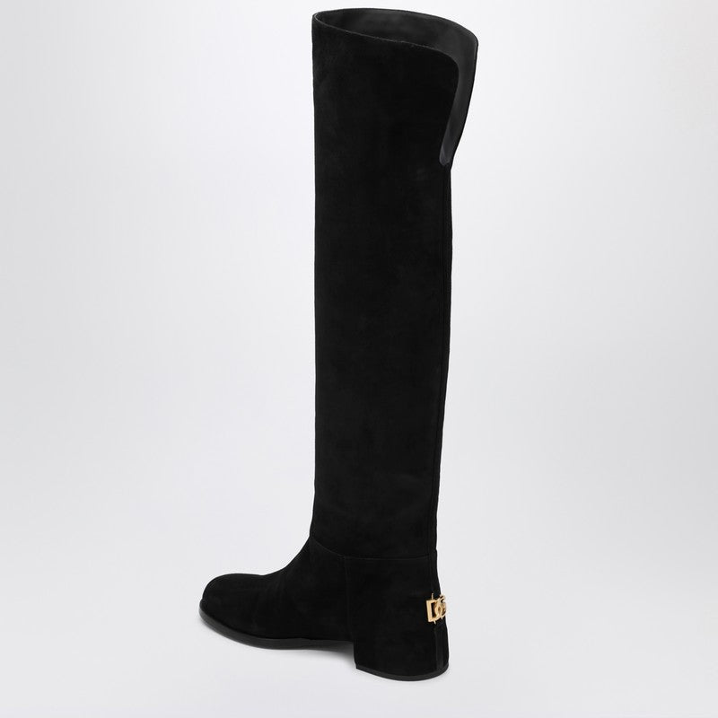 Dolce & Gabbana Black Suede High Boot Glam Steals