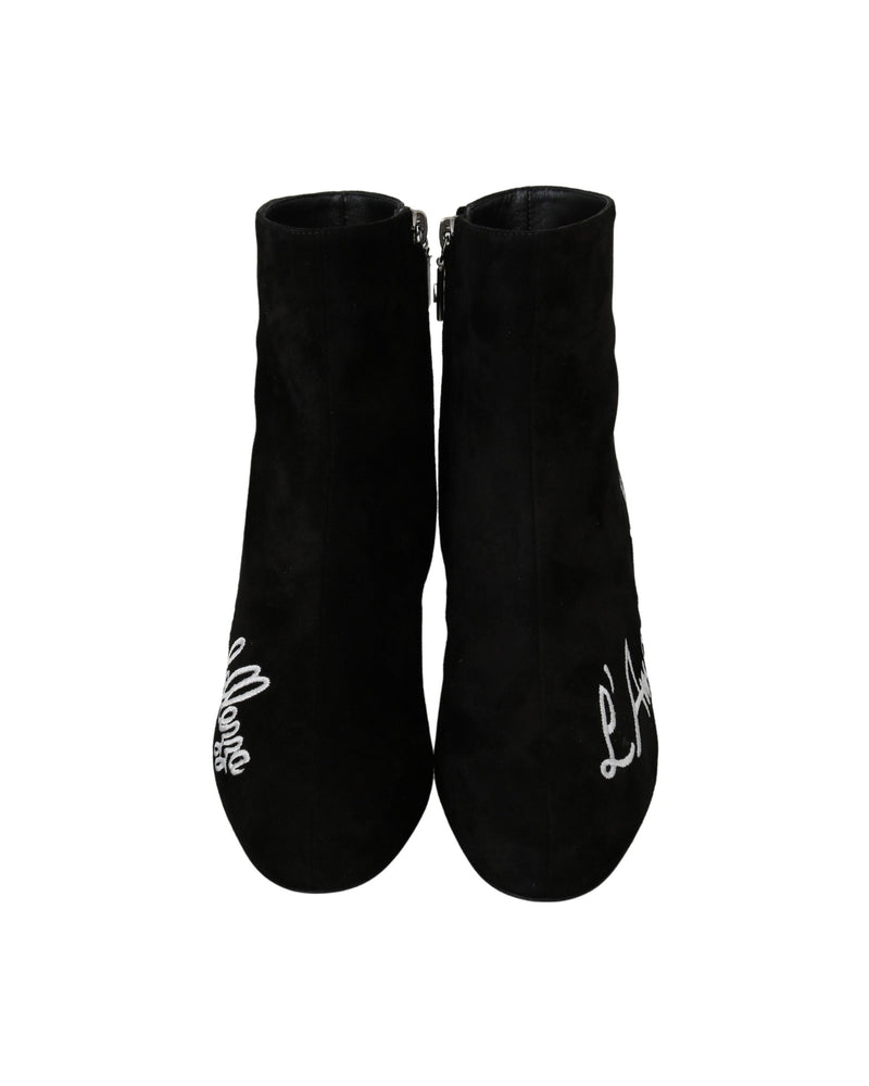 Dolce & Gabbana Black Suede Lamore Ebellezza Boots Glam Steals