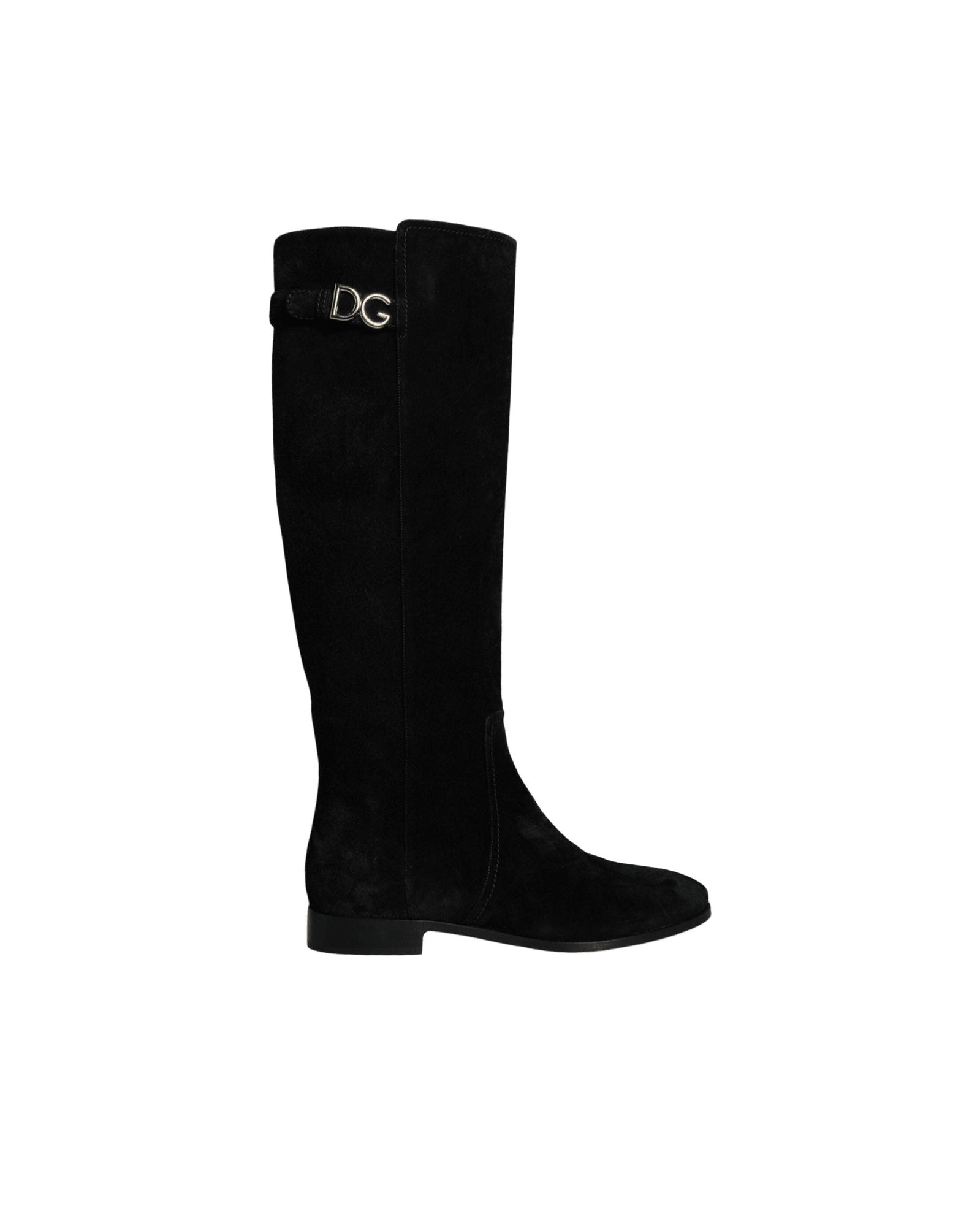 Dolce & Gabbana Black Suede Leather Knee High Boots Shoes Glam Steals