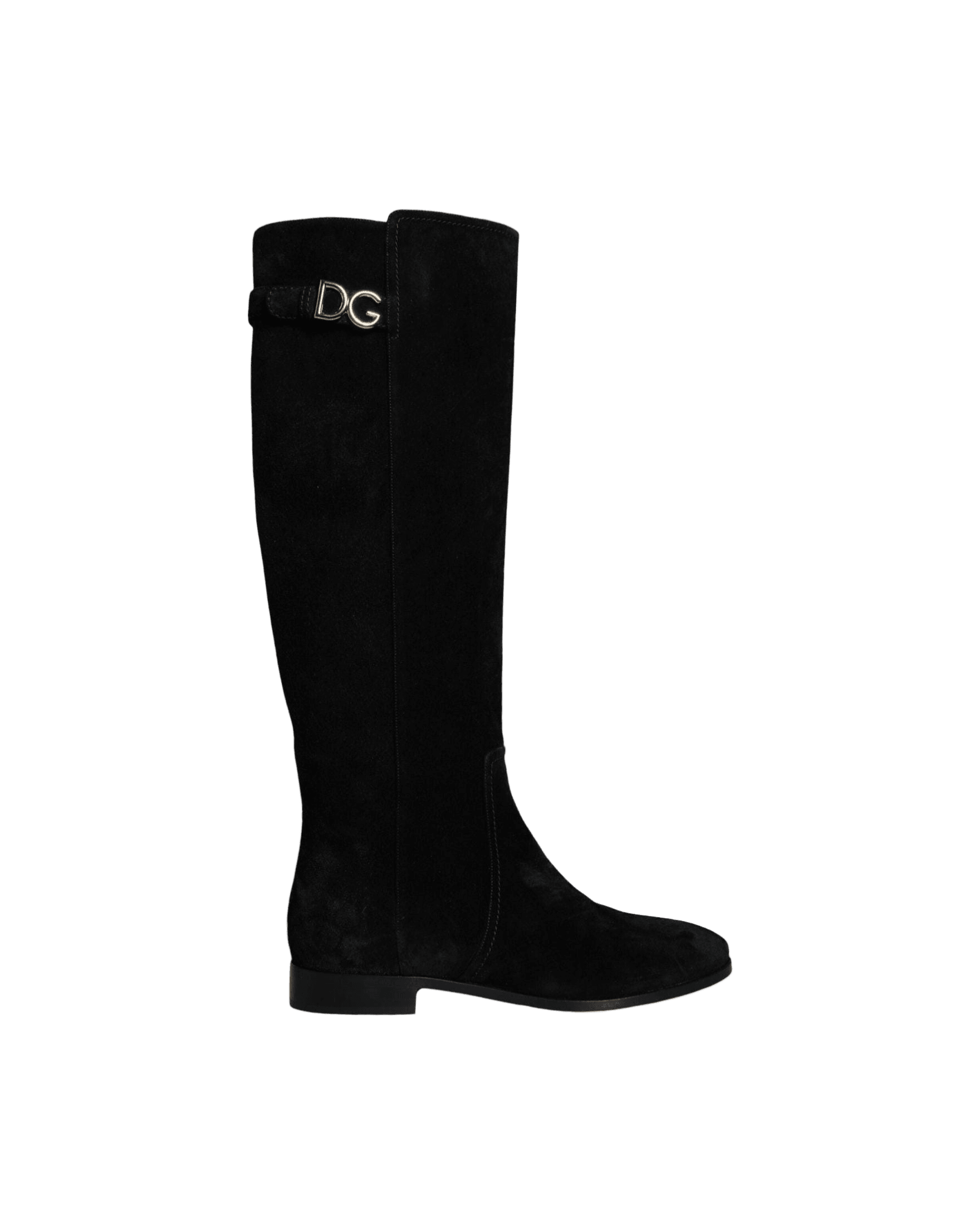 Dolce & Gabbana Black Suede Leather Knee High Boots Shoes Glam Steals