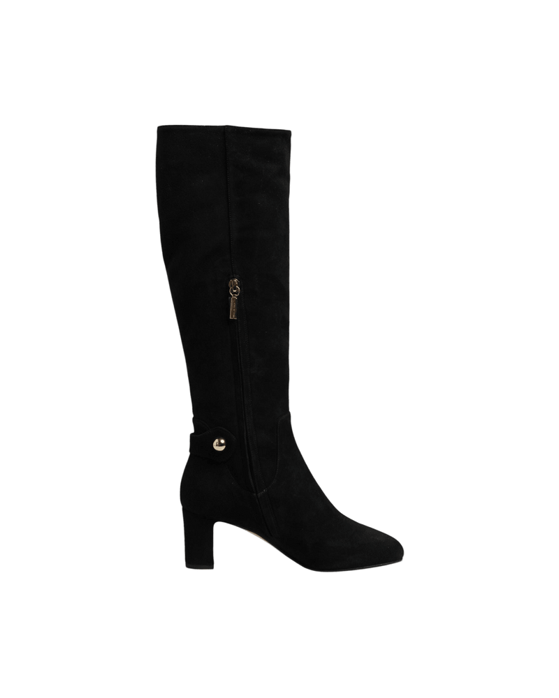 Dolce & Gabbana Black Suede Leather Knee High Boots Shoes Glam Steals