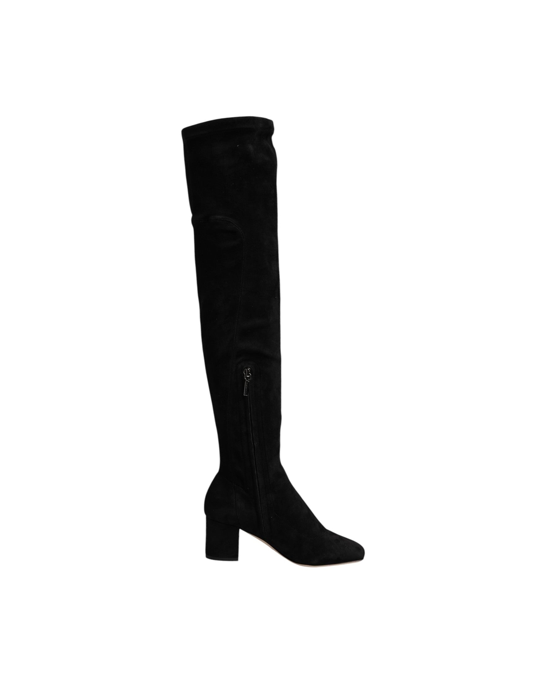 Dolce & Gabbana Black Suede Leather Knee High Boots Shoes Glam Steals