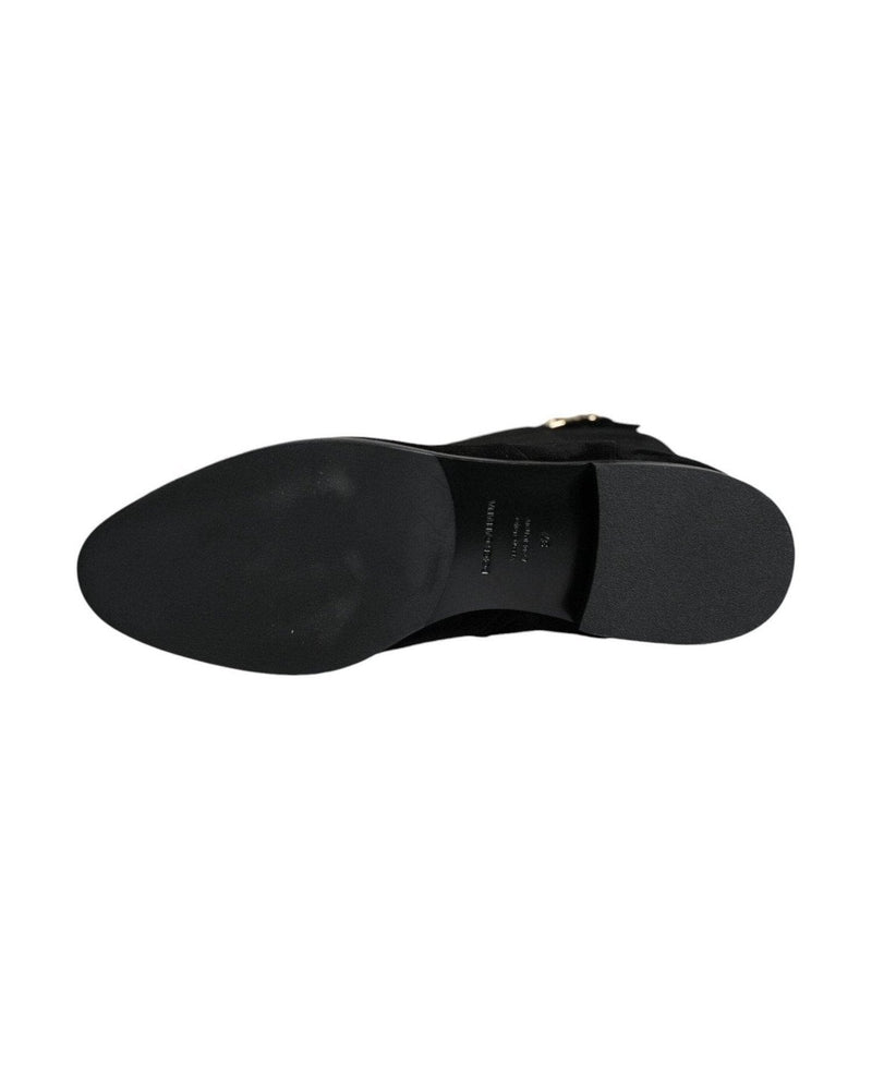 Dolce & Gabbana Black Suede Leather Knee High Boots Shoes Glam Steals