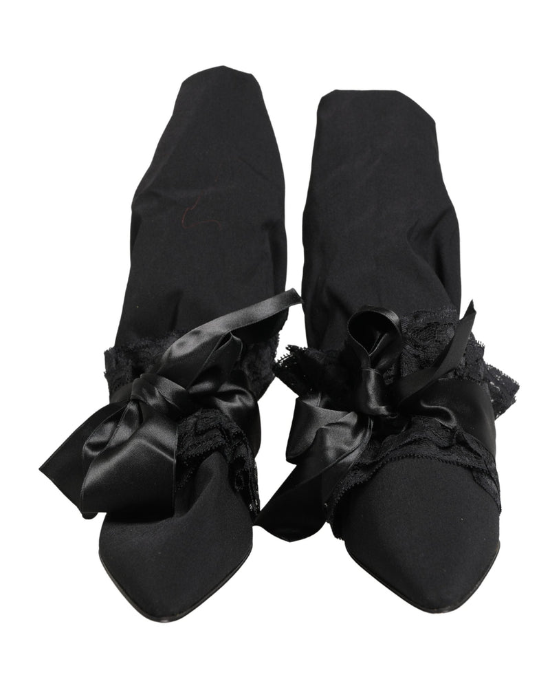 Dolce & Gabbana Black Suede Mid Calf Boots Shoes Glam Steals