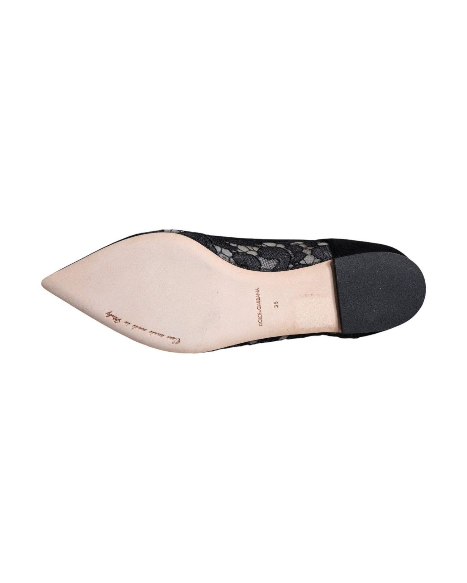 Dolce & Gabbana Black Taormina Lace Bellucci Flats Shoes Flats