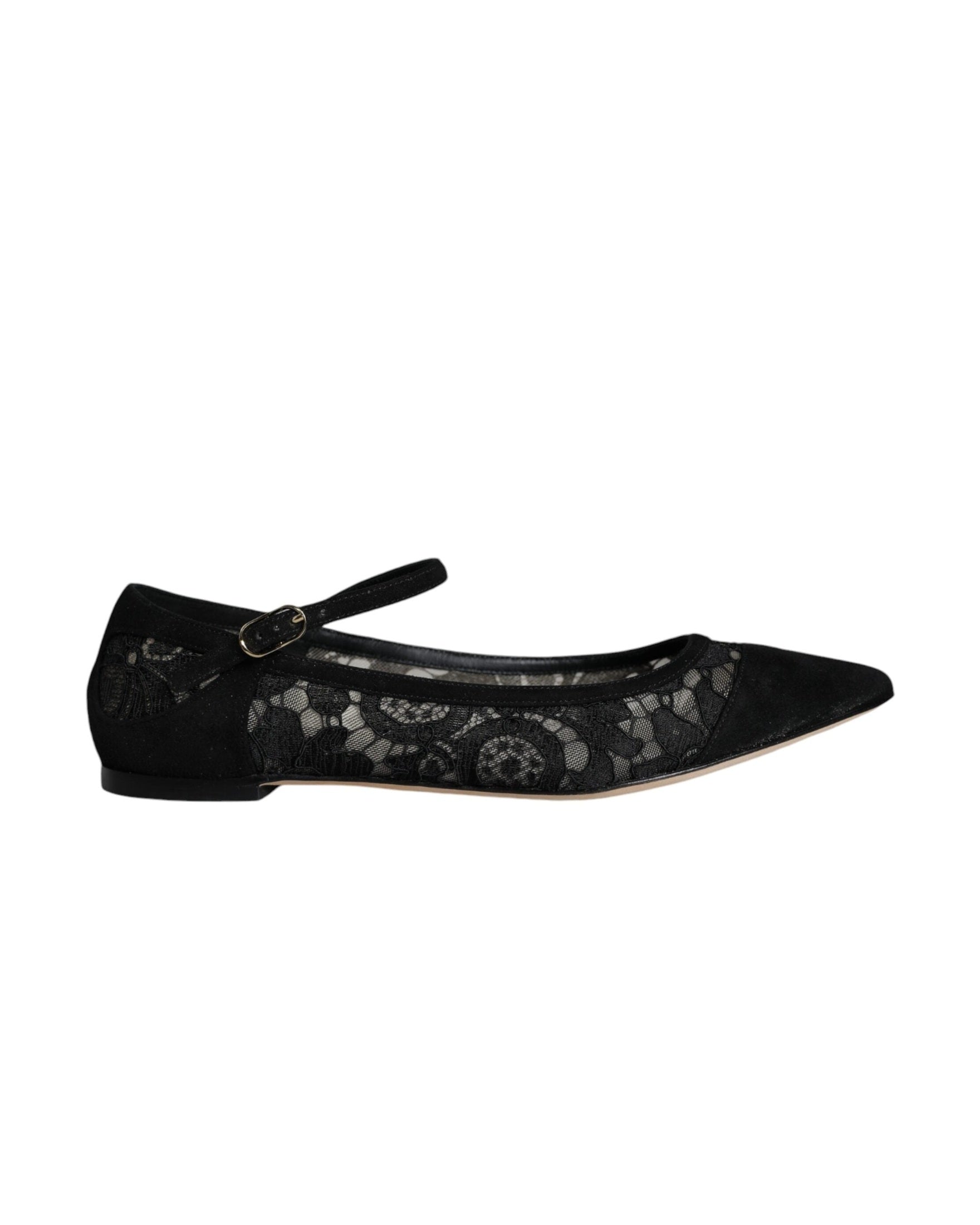 Dolce & Gabbana Black Taormina Lace Bellucci Flats Shoes Glam Steals