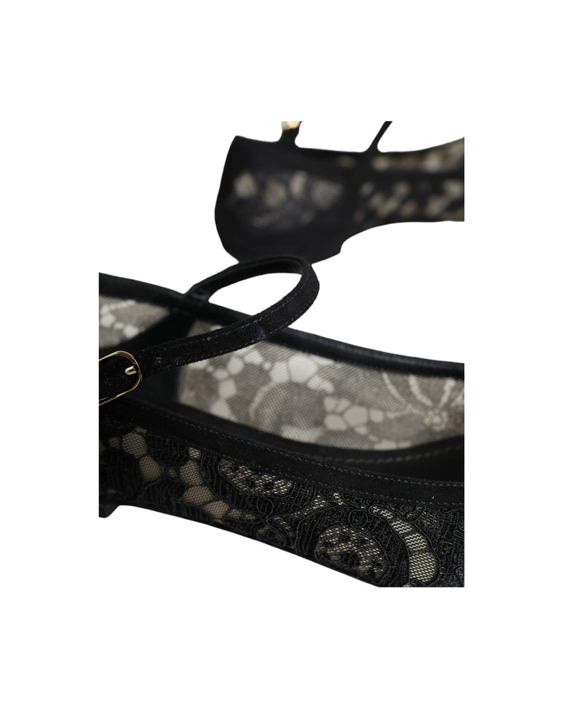 Dolce & Gabbana Black Taormina Lace Bellucci Flats Shoes Glam Steals