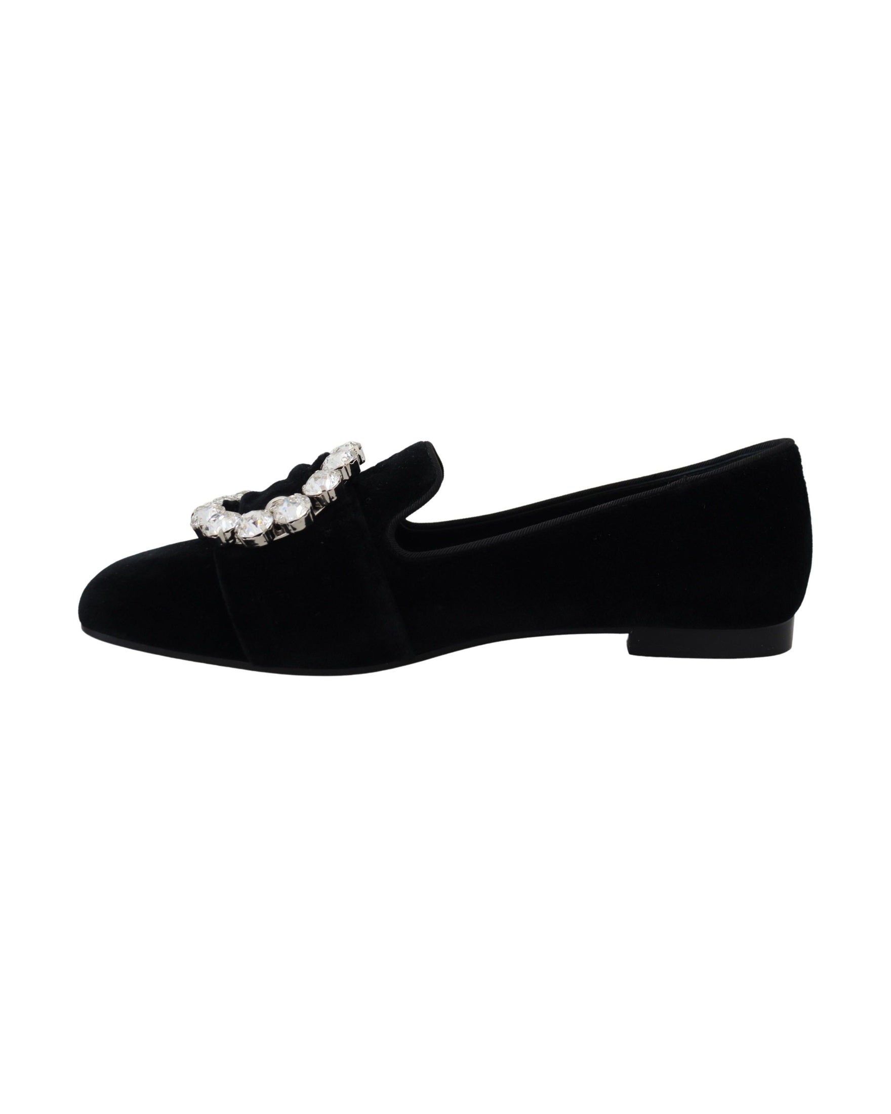 Dolce & Gabbana Black Velvet Crystals Loafers Glam Steals