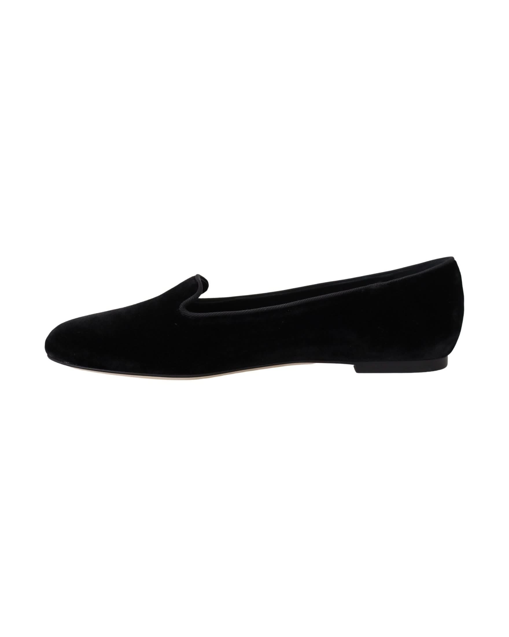 Dolce & Gabbana Black Velvet Slip Ons Loafers Flats