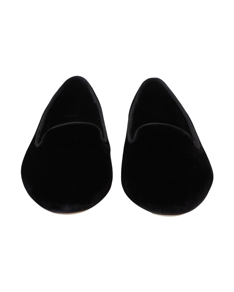 Dolce & Gabbana Black Velvet Slip Ons Loafers Glam Steals