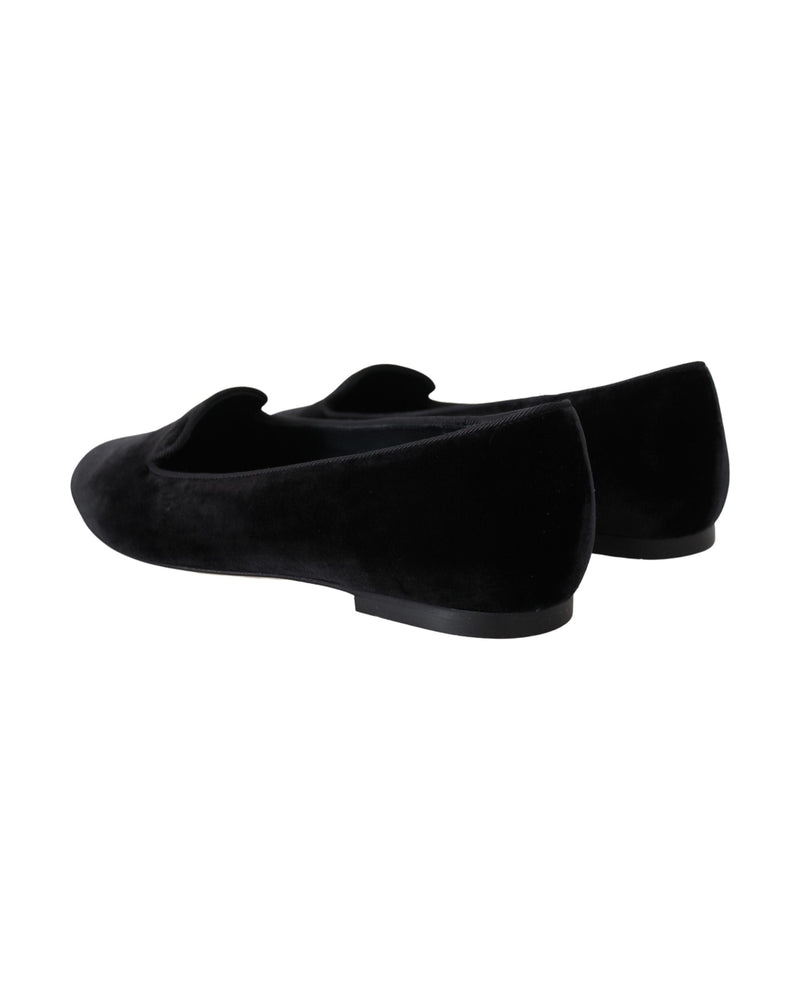 Dolce & Gabbana Black Velvet Slip Ons Loafers Glam Steals