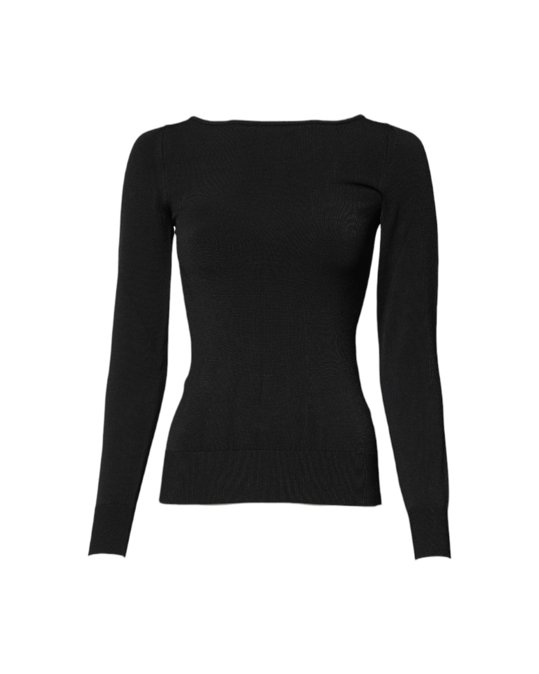 Dolce & Gabbana Black Viscose Long Sleeves Pullover Top Glam Steals