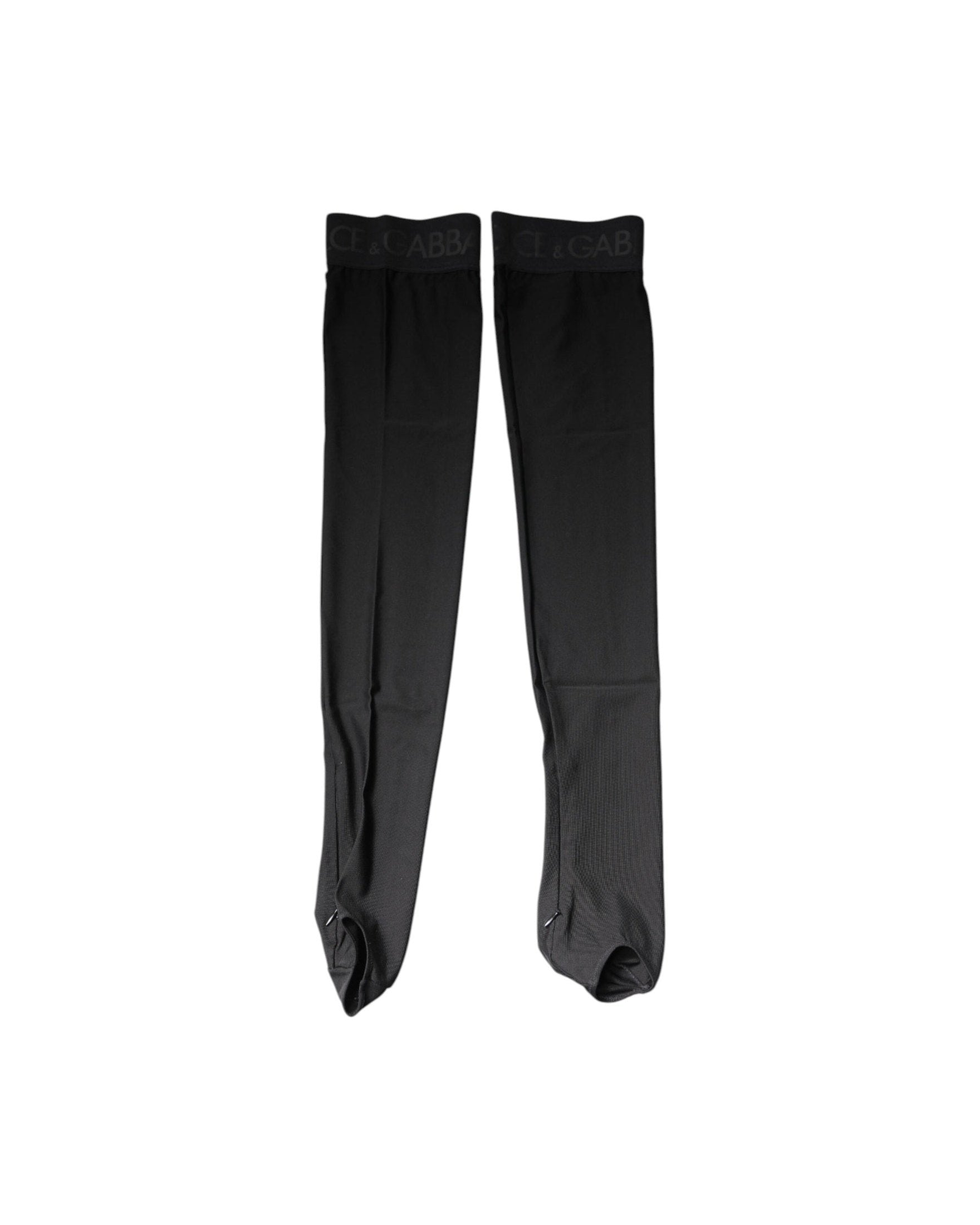 Dolce & Gabbana Black Viscose Stretch Over Calf Stockings Socks Glam Steals