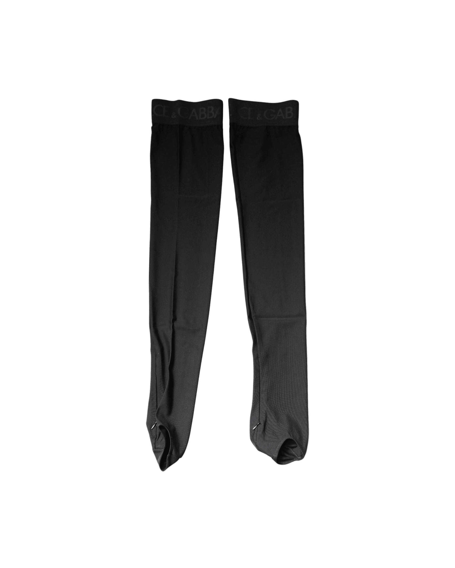 Dolce & Gabbana Black Viscose Stretch Over Calf Stockings Socks Glam Steals
