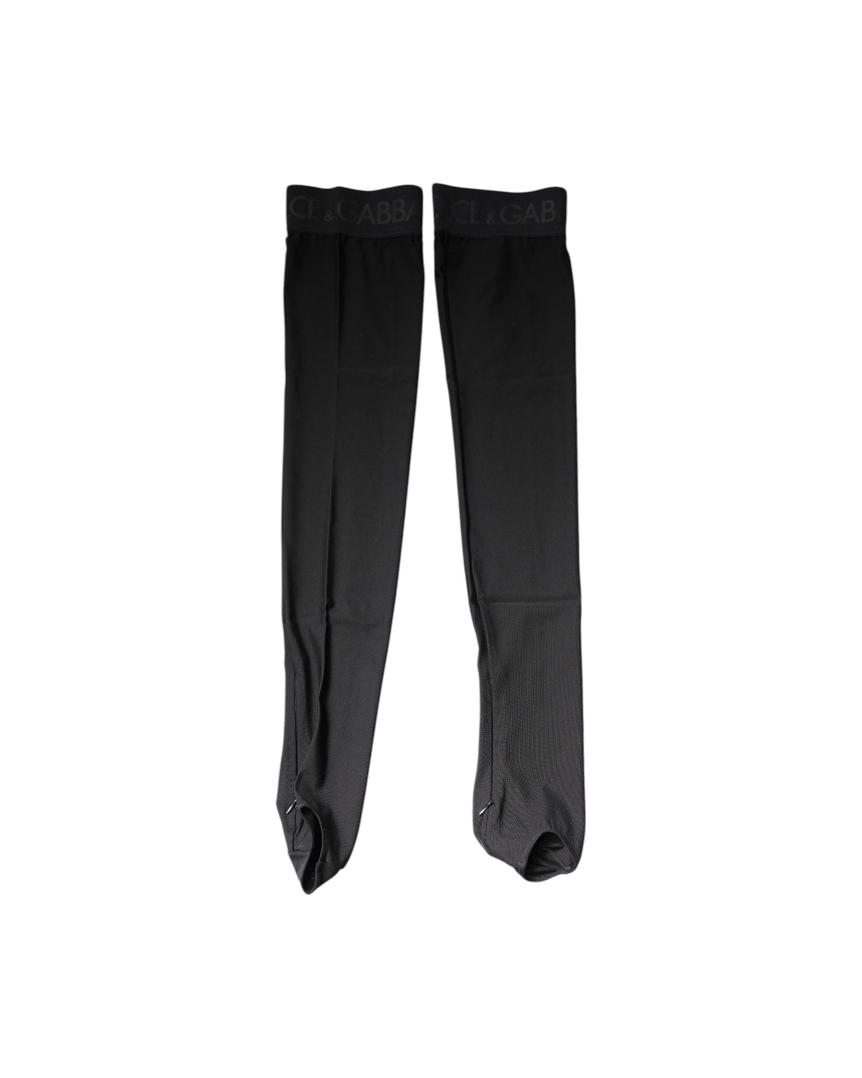Dolce & Gabbana Black Viscose Stretch Over Calf Stockings Socks Glam Steals