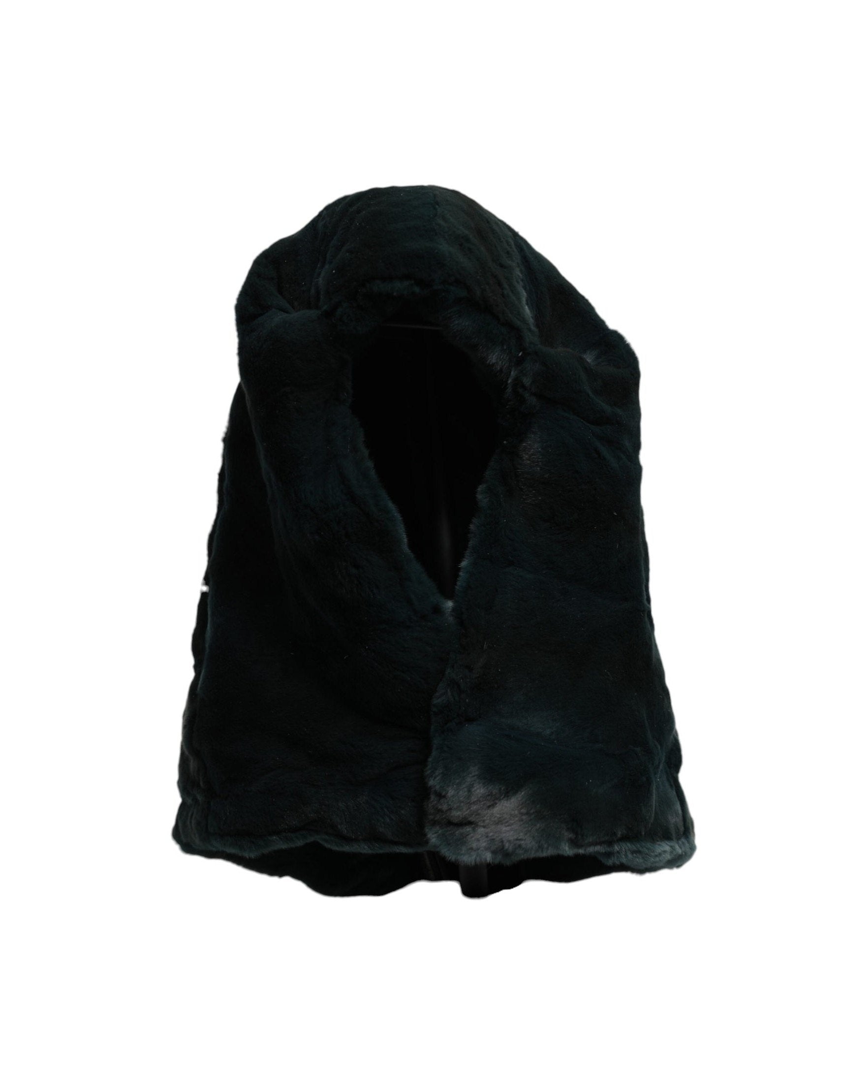 Dolce & Gabbana Black Weasel Fur Womens Beanie Hat Glam Steals