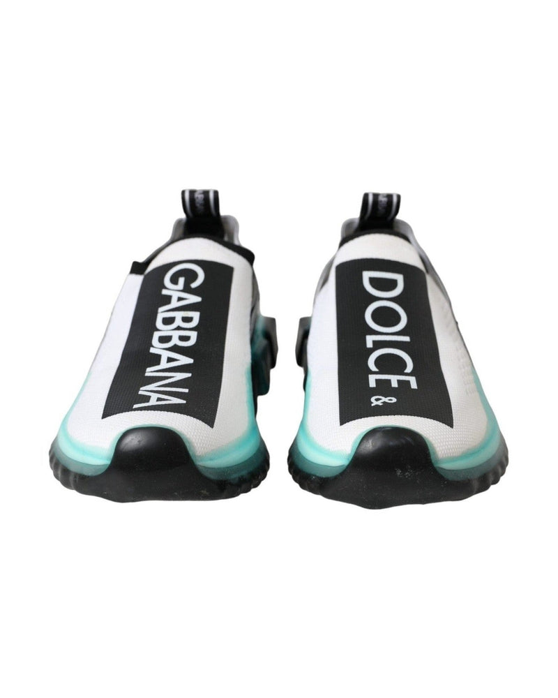 Dolce & Gabbana Black White Blue Slip On Sorrento Sneakers Shoes Glam Steals