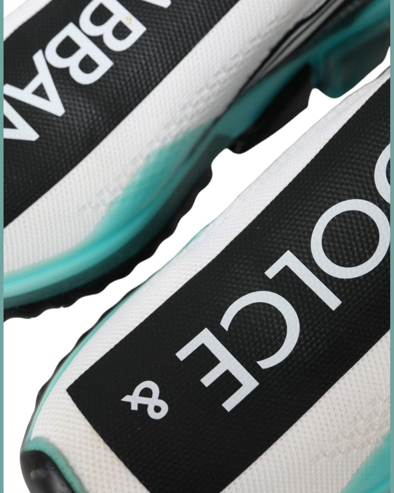 Dolce & Gabbana Black White Blue Slip On Sorrento Sneakers Shoes Glam Steals