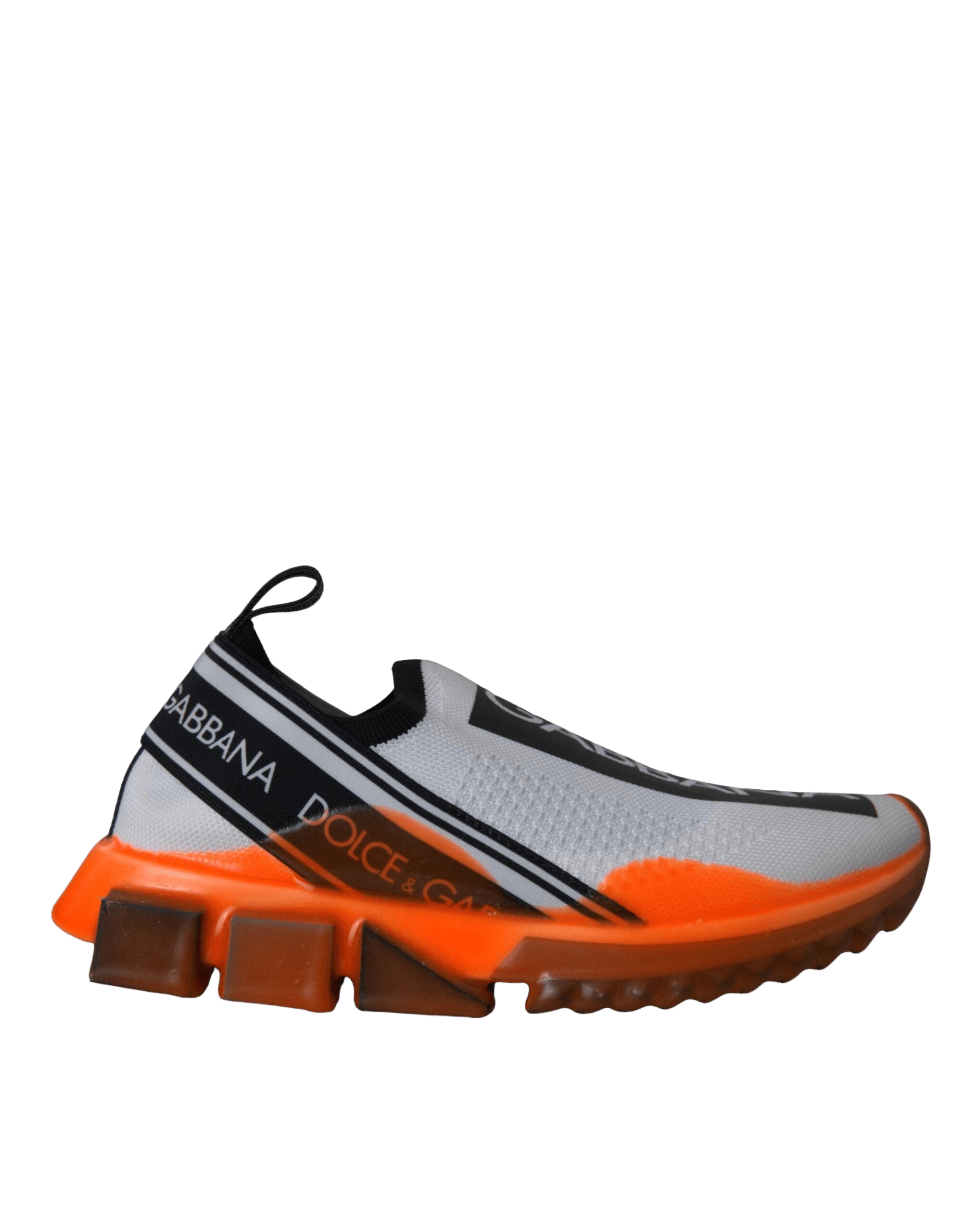 Dolce & Gabbana Black White Orange Slip On Sorrento Sneakers Shoes Glam Steals