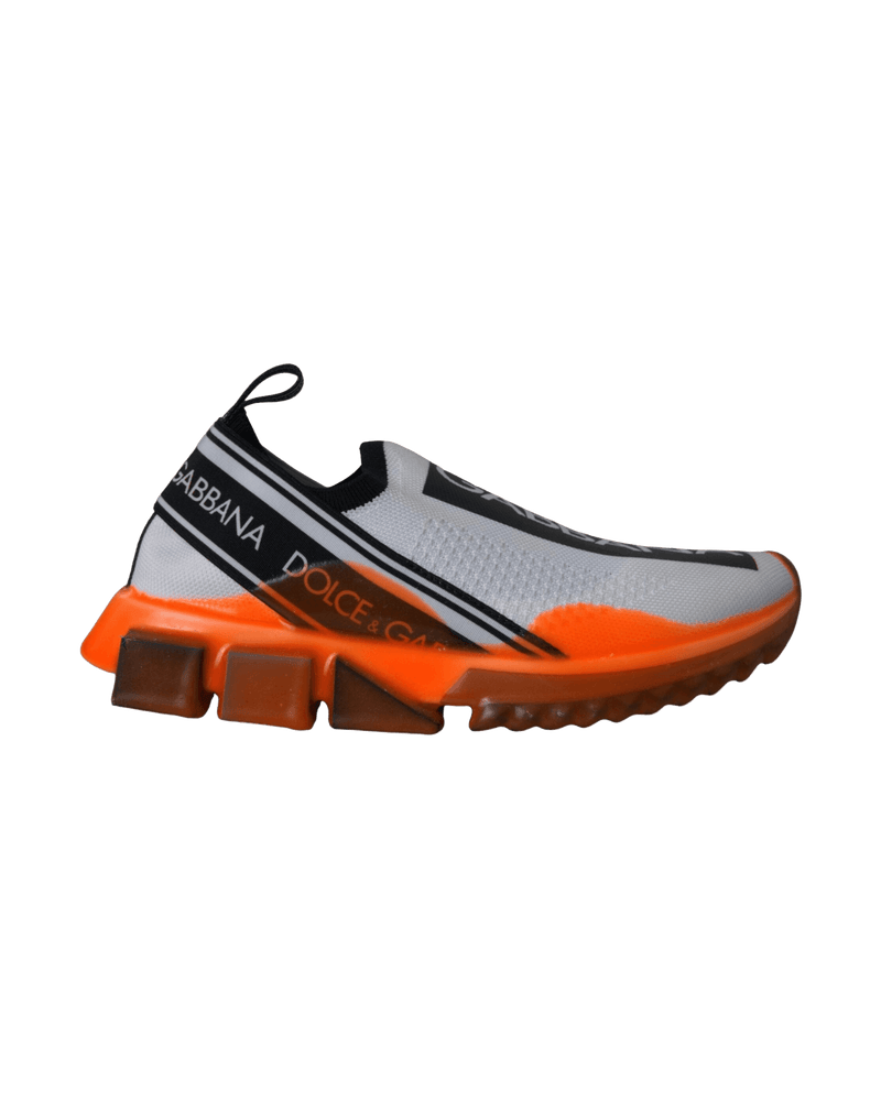 Dolce & Gabbana Black White Orange Slip On Sorrento Sneakers Shoes Glam Steals
