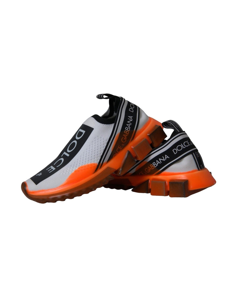 Dolce & Gabbana Black White Orange Slip On Sorrento Sneakers Shoes Glam Steals