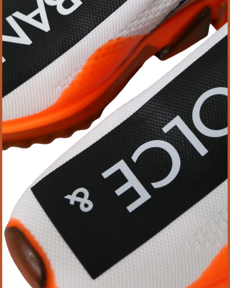 Dolce & Gabbana Black White Orange Slip On Sorrento Sneakers Shoes Glam Steals