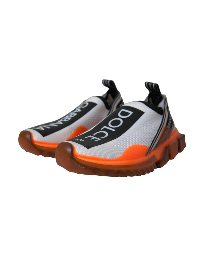 Dolce & Gabbana Black White Orange Slip On Sorrento Sneakers Shoes Glam Steals