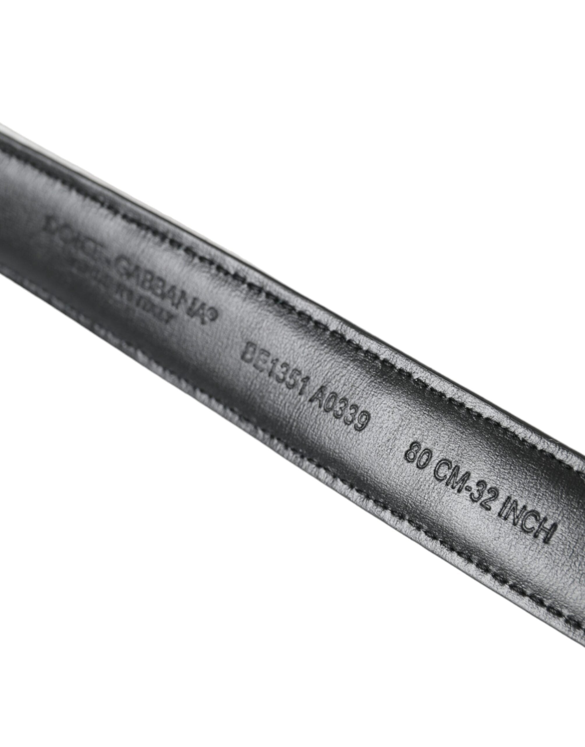 Dolce & Gabbana Black White Patchwork Gold Metal Buckle Belt Glam Steals