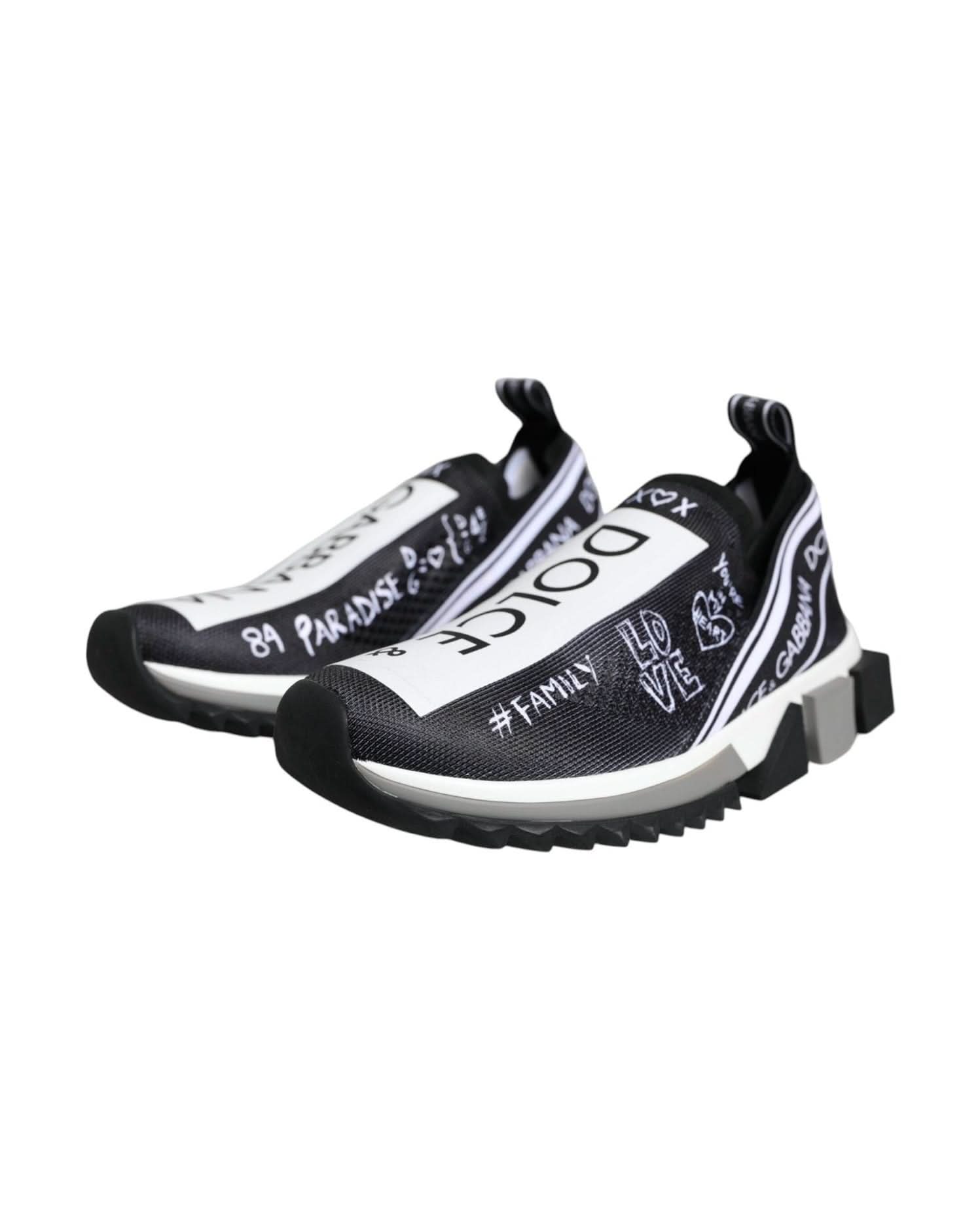 Dolce & Gabbana Black White Sorrento Low Top Sneakers Shoes Sneakers