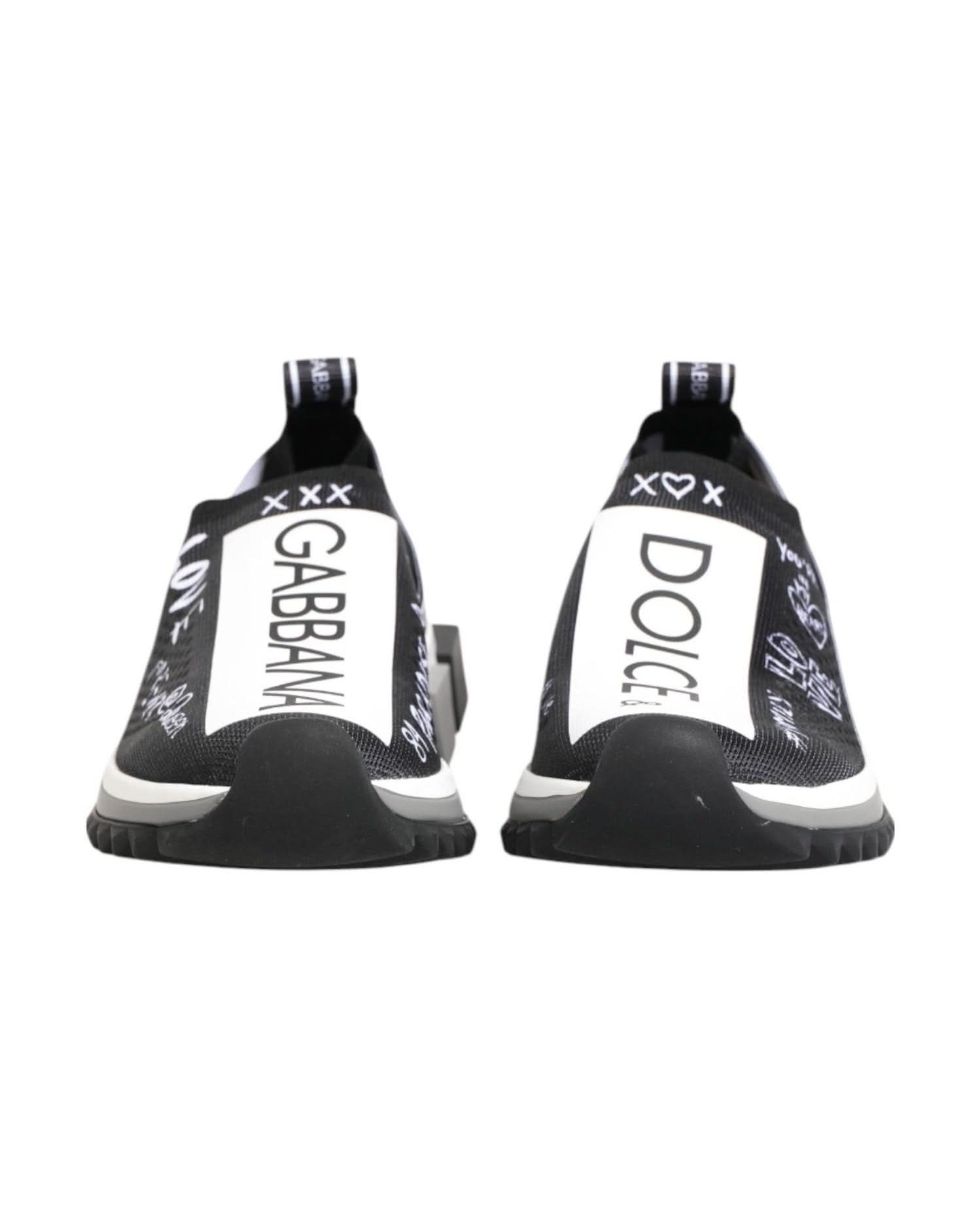 Dolce & Gabbana Black White Sorrento Low Top Sneakers Shoes Sneakers