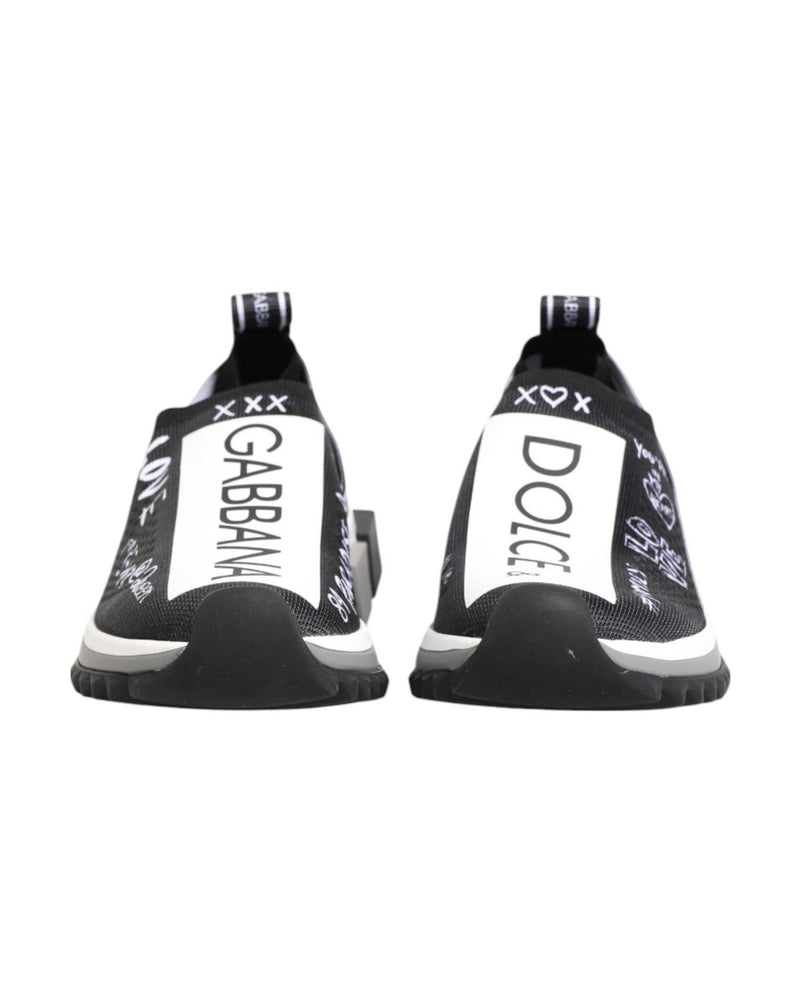 Dolce & Gabbana Black White Sorrento Low Top Sneakers Shoes Sneakers