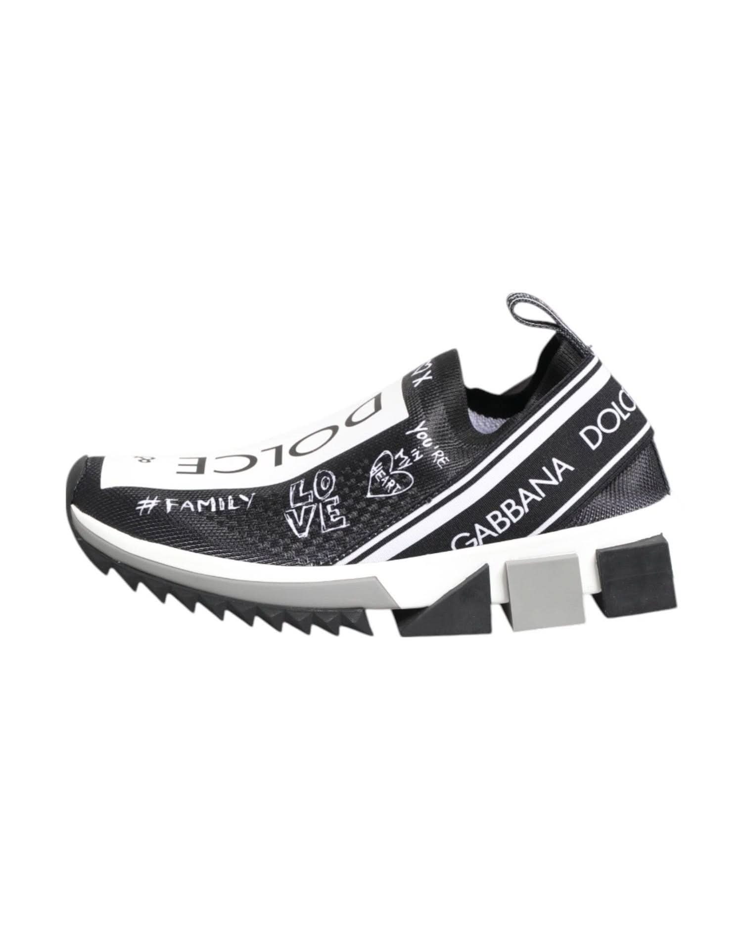 Dolce & Gabbana Black White Sorrento Low Top Sneakers Shoes Sneakers
