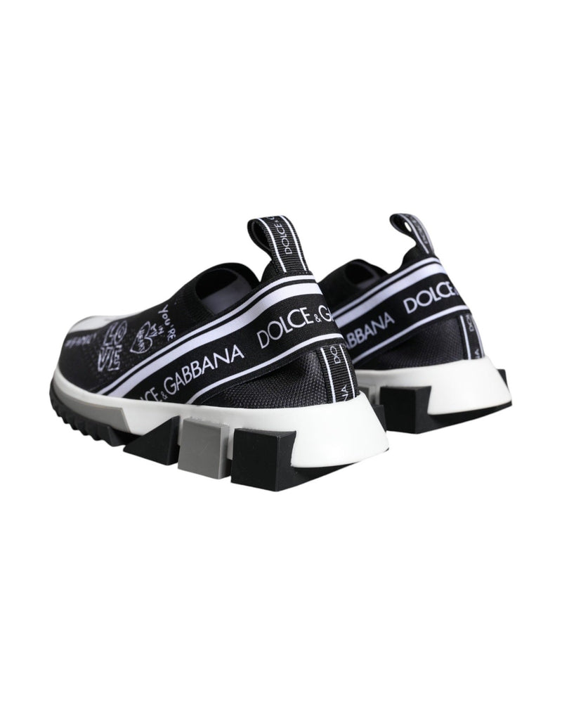 Dolce & Gabbana Black White Sorrento Low Top Sneakers Shoes Sneakers