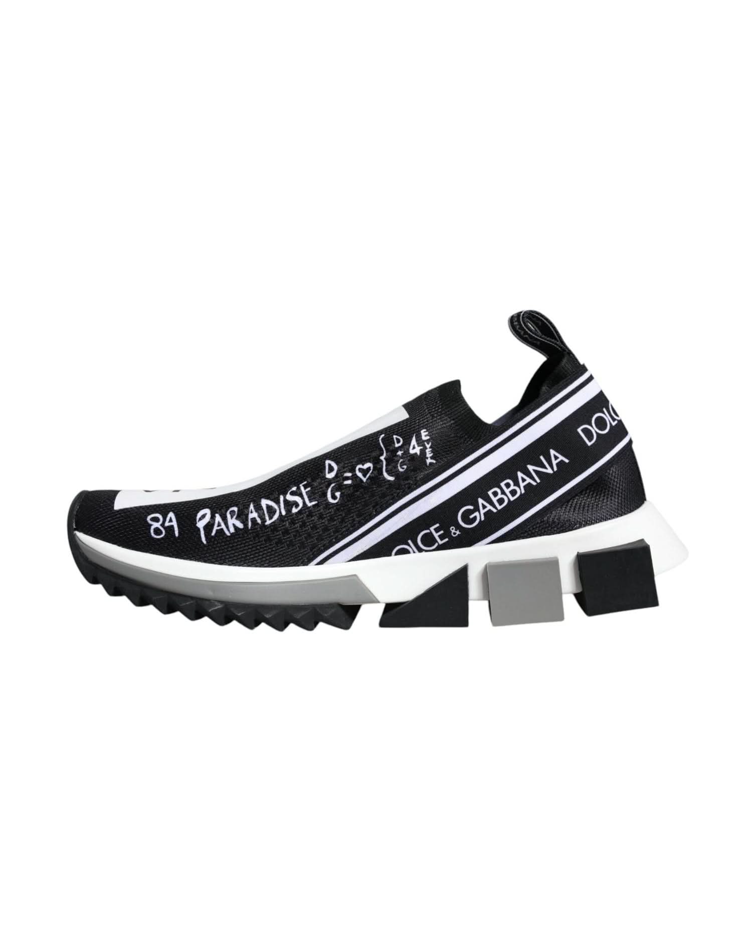 Dolce & Gabbana Black White Sorrento Low Top Sneakers Shoes Sneakers