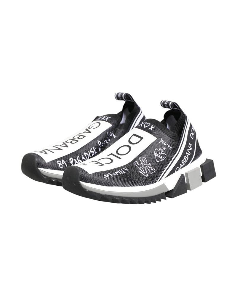 Dolce & Gabbana Black White Sorrento Low Top Sneakers Shoes Sneakers