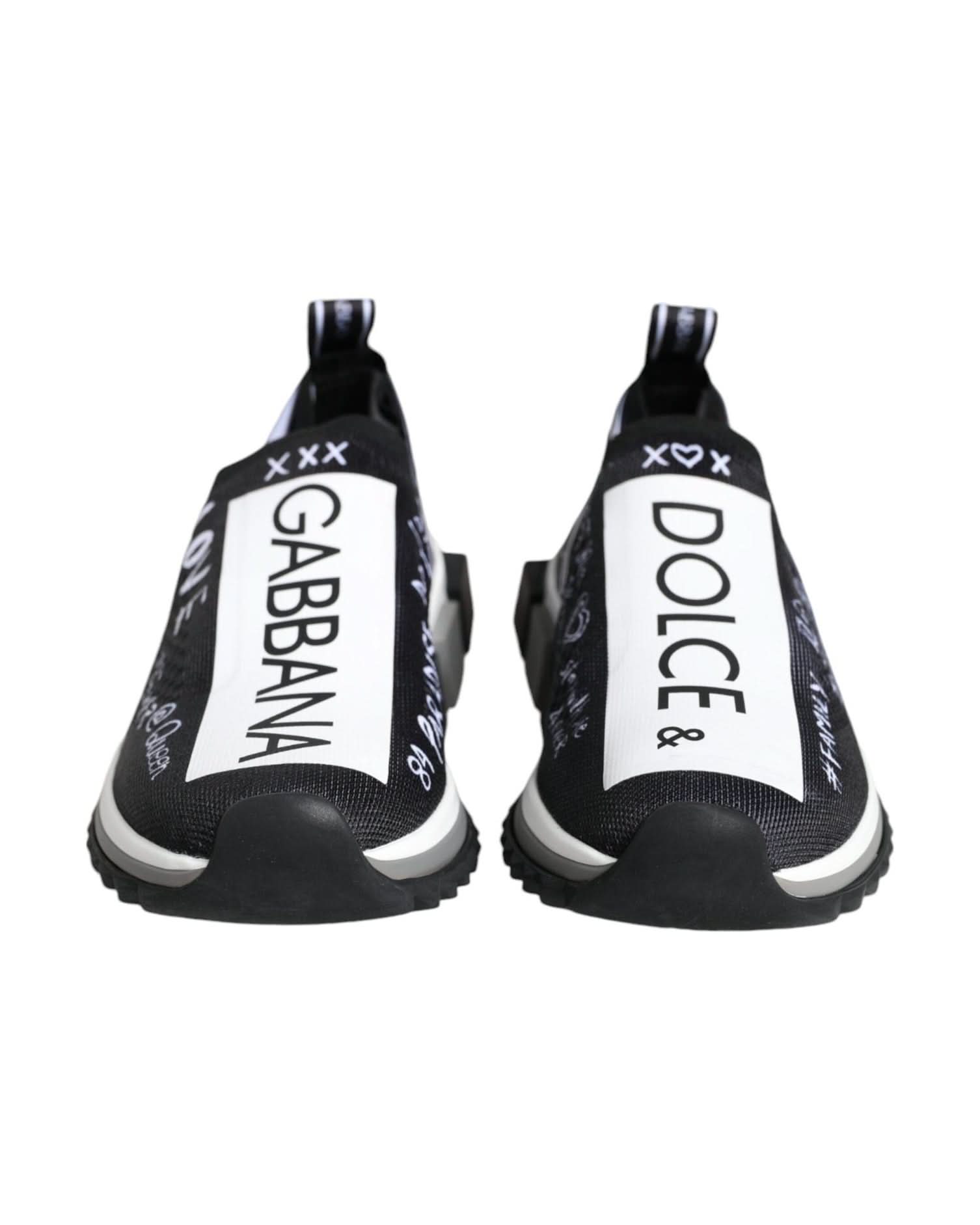 Dolce & Gabbana Black White Sorrento Low Top Sneakers Shoes Sneakers